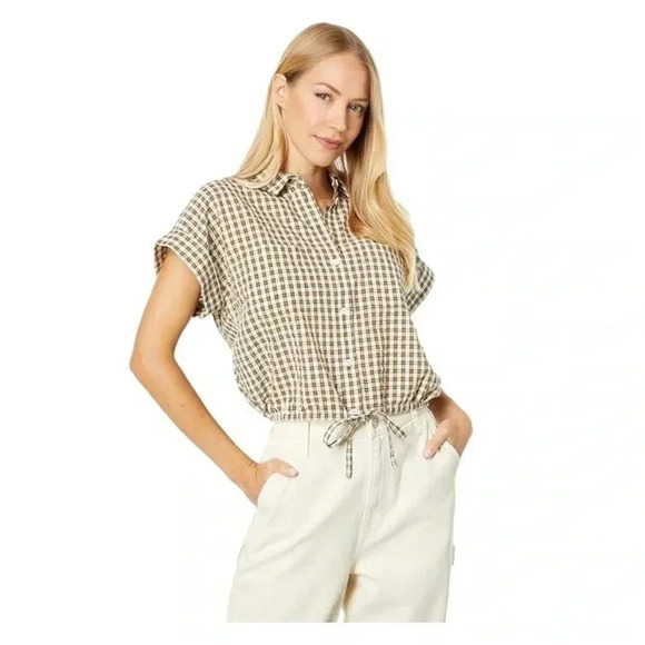 Madewell Seersucker Button Up Top - Picture 3 of 9